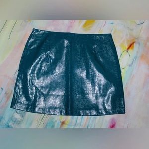 glam Teal Blue Snakeskin Mini Skirt